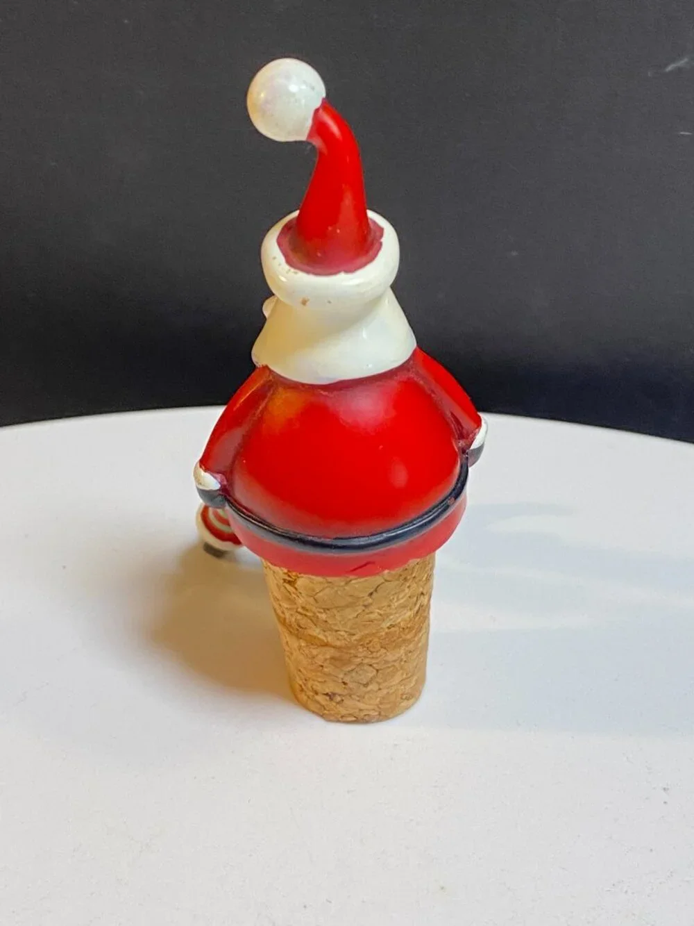 Santa Wine Bottle Stopper Christmas Cork Decorative Vintage Barware